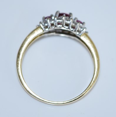Lot 2568 - An 18ct yellow and white gold, ruby and...