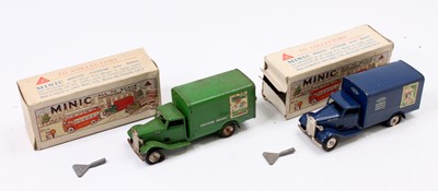 Lot 1901 - 2 Triang Minic clockwork Delivery Vans, the...