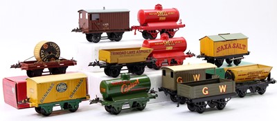 Lot 264 - Eleven Hornby goods wagons: No.50 Saxa Salt...