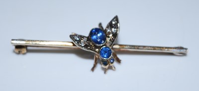 Lot 2581 - A 9ct yellow gold sapphire and diamond insect...