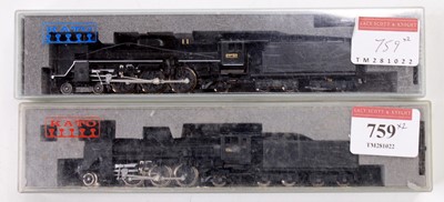 Lot 759 - Two Kato N gauge Japanese steam outline locos...