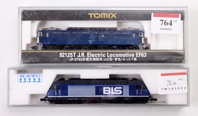 Lot 764 - Two N gauge locos: Tomix 92125T J.R. electric...