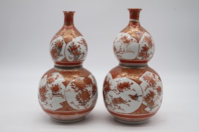 Lot 7 - A pair of Japanese Meiji period Kutani double...
