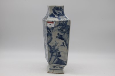 Lot 16 - A Chinese export vase of slab sided form,...