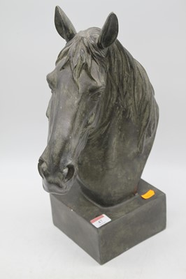 Lot 47 - A large resin bust of a horse, height 47cm
