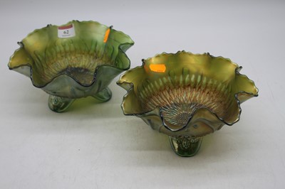 Lot 62 - A pair of carnival glass bowls, width 20cm