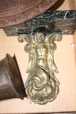 Lot 81 - An Art Deco style brass and marble topped...
