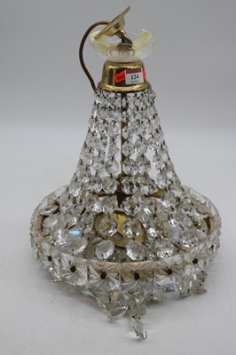 Lot 124 - A modern ceiling light pendant with glass drops