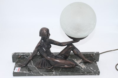 Lot 155 - A reproduction Art Deco style figural table...
