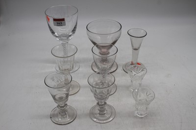 Lot 163 - A glass goblet in the 18th century style...
