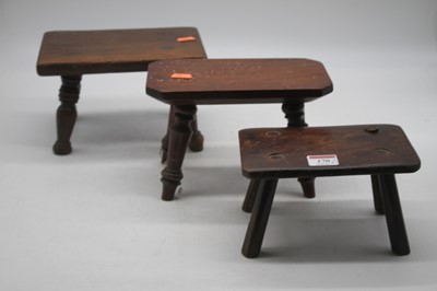 Lot 170 - A small 19th century mahogany stool on four...