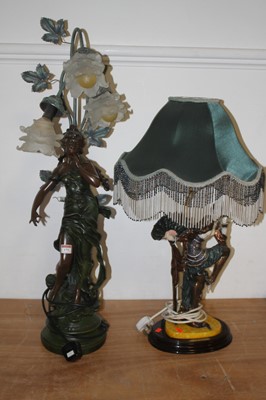 Lot 171 - A large Art Nouveau style figural table lamp,...