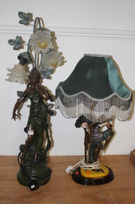 Lot 171 - A large Art Nouveau style figural table lamp,...
