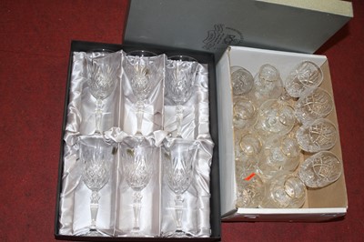 Lot 193 - A box set of 6 Italian Royal Rock Crystal wine...