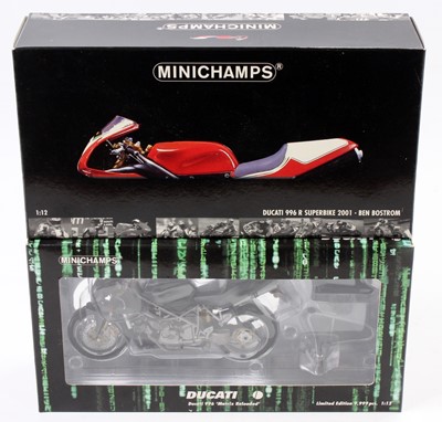 Lot 974 - 2 boxed Minichamps 1/12 scale Motorcycles...