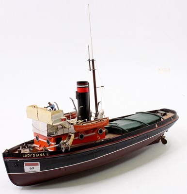 Lot 69 - A kit built wooden and GRP hulled Lady Diana...