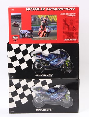 Lot 980 - 3 Minichamps 1/12th scale motorcycles...