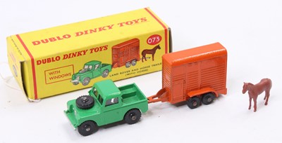 Lot 1114 - Dublo Dinky Toys No. 073 Land Rover and horse...