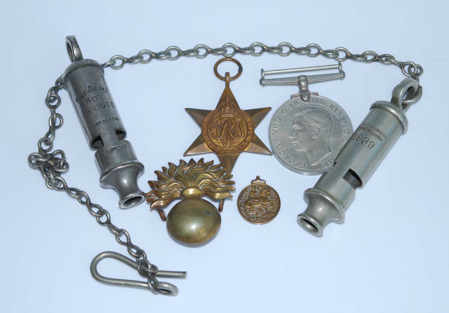 Lot 16 - A WW II 1939-1945 Star and Defence medal,...