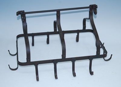 Lot 369 - A wrought iron game hook, having a horizontal...