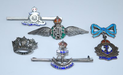 Lot 38 - A WW II RAF silver and enamelled sweetheart...