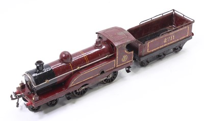 Lot 349 - 1928-9 Hornby No.2 clockwork loco & tender LMS...