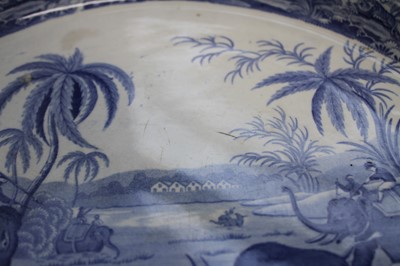 Lot 2071 - A circa 1810 Spode Indian Sporting series blue...