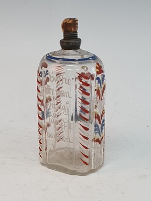 Lot 2107 - A circa 1770 Bohemian glass brandy bottle,...