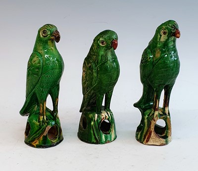 Lot 2403 - A set of three mid 19th century Chinese green...