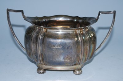 Lot 2163 - A George V three-piece silver tea set,...