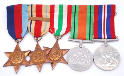 Lot 189 - A group of five WW II medals, to include...