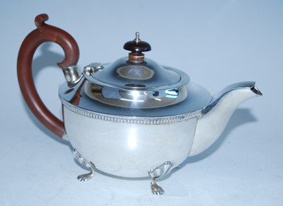 Lot 2171 - A mid-20th century silver four-piece tea set,...