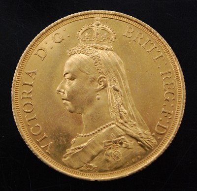 Lot 2053 - Great Britain, 1887 gold two pound coin,...