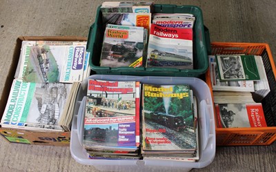 Lot 100 - 4 boxes of mixed railway magazines, to include...