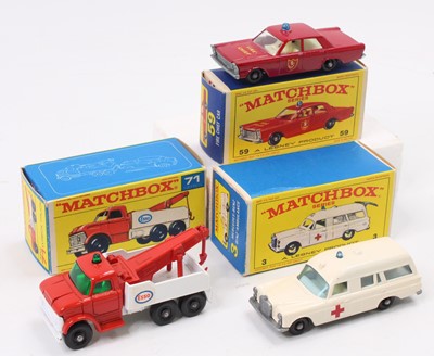 Lot 1553 - Three various boxed Matchbox Regular Wheels...