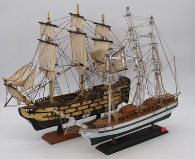 Lot 8 - A wooden model of a ship, the Golden Hind,...