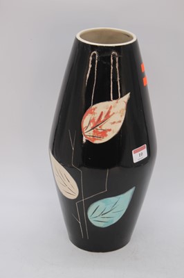 Lot 10 - A 20th century black glazed vase, decorated...