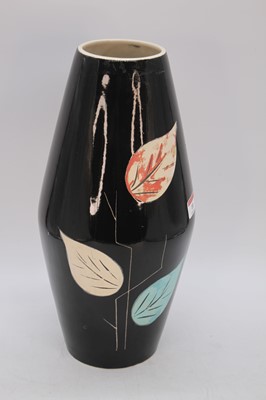 Lot 10 - A 20th century black glazed vase, decorated...
