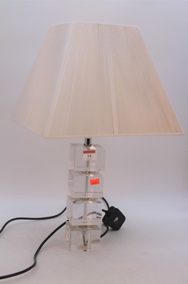 Lot 14 - A modern glass table lamp, h.50cm (including...