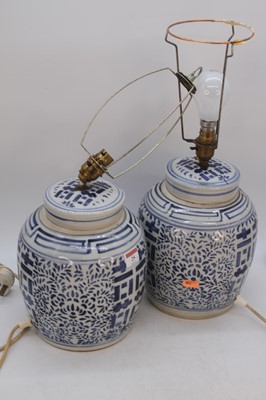 Lot 25 - A pair of 20th century Chinese blue and white...