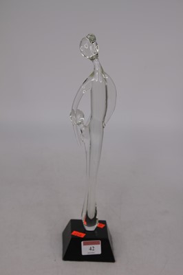 Lot 42 - A modern glass figure group of a mother and...