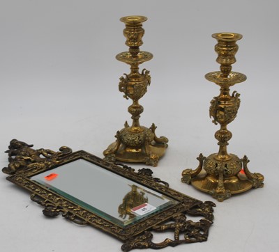 Lot 45 - A pair of 19th century brass table...
