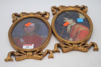 Lot 48 - A pair of reproduction portrait miniatures, 24...