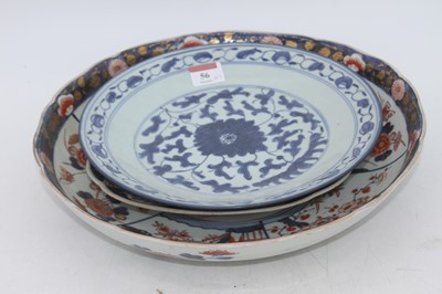 Lot 56 - A Chinese blue and white porcelain dish, in...