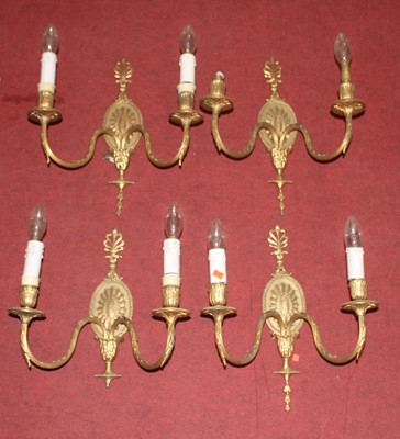 Lot 99 - A set of four 20th century brass neoclassical...
