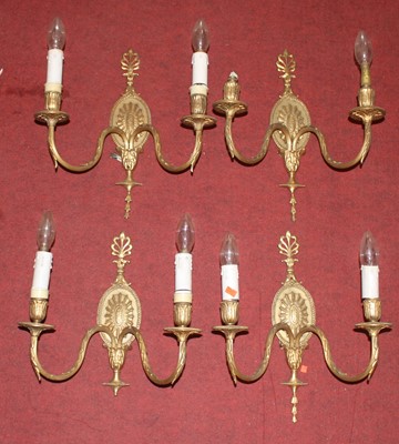 Lot 99 - A set of four 20th century brass neoclassical...