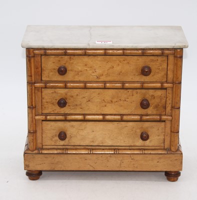 Lot 146 - A 19th century marble topped birds-eye maple...