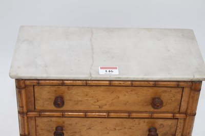 Lot 146 - A 19th century marble topped birds-eye maple...