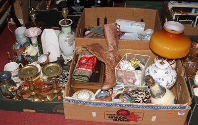 Lot 185 - Three boxes of miscellaneous items, to include...