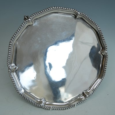 Lot 2127 - A George III silver salver, of shaped circular...